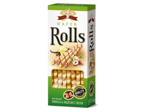 Wafer Rolls 160g 2 in 1 Vanilla Hazelnut